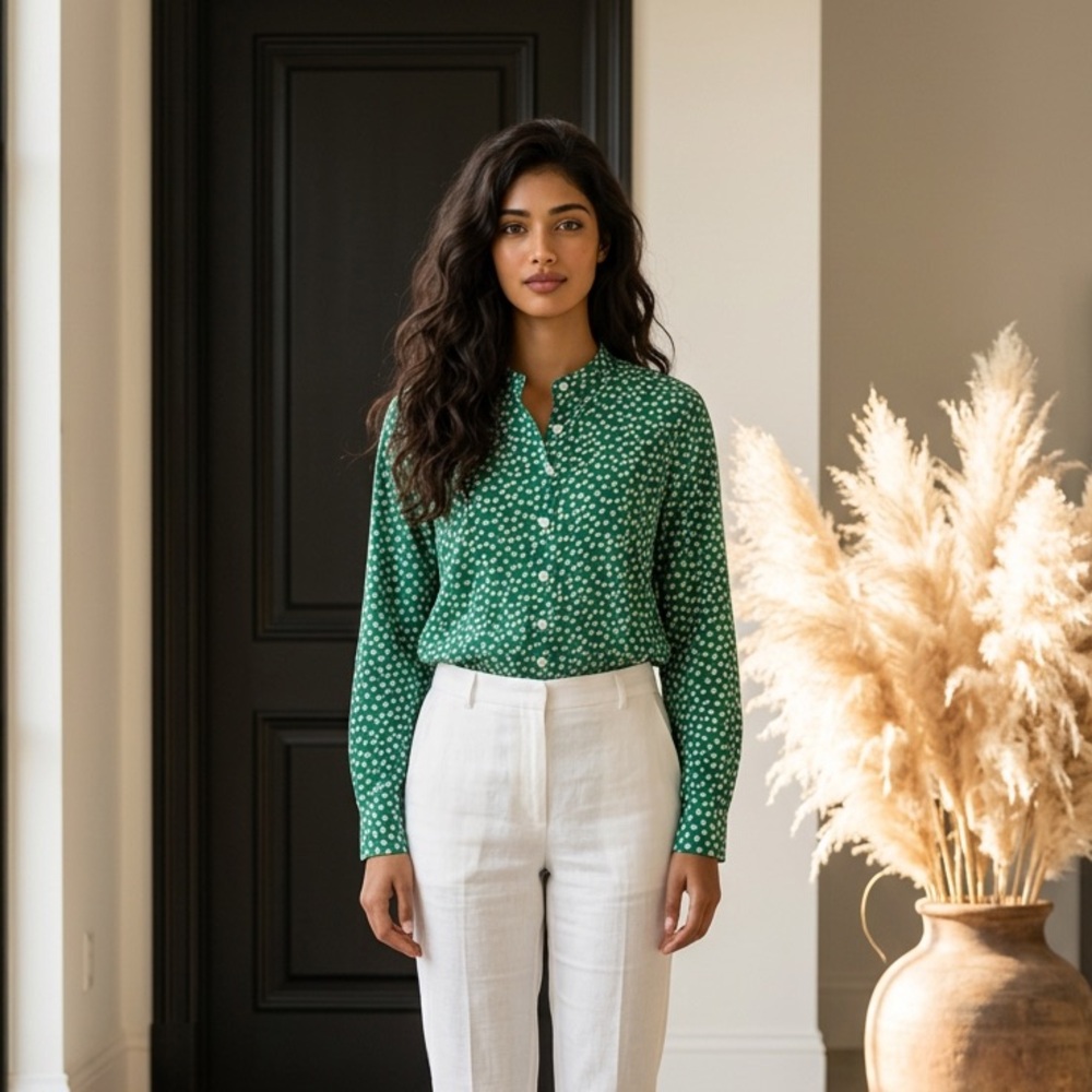 NWT beautiful green/white flower top! Fabulous Sz XXL